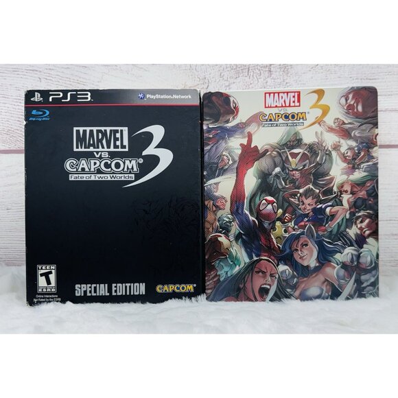 Marvel Vs Capcom 3 Fate of Two Worlds (PS3, 2011) Special Edition Steelbook USED - Picture 5 of 9
